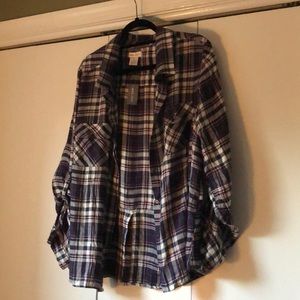 NWT Plaid Flannel Button Down